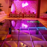Plancher de danse LED à changement de couleur RVB - Plancher de danse interactif portable éclairé avec contrôle DMX, classé IP65 pour les fêtes/les clubs