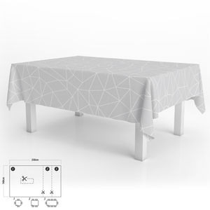 Mantel Antimanchas de Hule Rectangular 140 x 250 cm. Geometrico Gris - Product Image 1