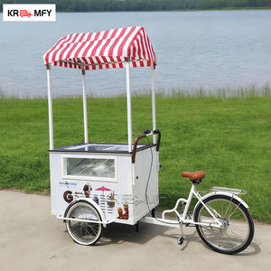 Chariot mobile de fabrication de glaces et de gelato professionnel V2 pour l'extérieur, fabriqué en Chine, 2 saveurs, congélateur par lots, refroidissement par air - Product Image 1