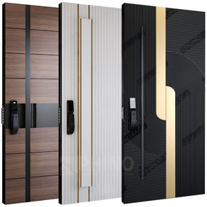 Porta d'<span class=keywords><strong>Ingresso</strong></span> a Bilico di Lusso con Intaglio 3D Antieffrazione in Legno Massello e Alluminio Pressofuso per Esterni Residenziali - Product Image 2