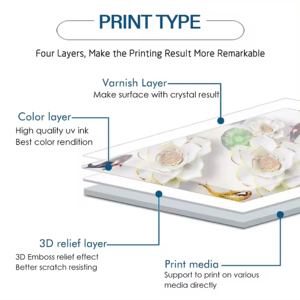 아크릴 병 전화 케이스 타일 및 CMYKW 사라짐 LED UV 인쇄 기계 용 1216 G5i UV 평판 잉크젯 프린터 - Product Image 6