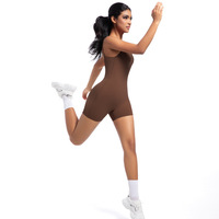 Combinaison-short de yoga pour femme, ultra douce, sans couture, extensible, anti-transparence, pour le Pilates, la gym et le quotidien