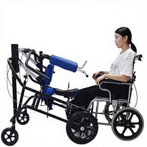 Silla de transferencia eléctrica con altura ajustable para pacientes con parálisis por paraplejia cerebral, con cinturones multipunto para entrenamiento de la marcha. - Product Image 4