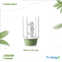 Système de tour hydroponique verticale à 3 niveaux avec pompe, lumière de croissance LED, construction en plastique anti-UV, irrigation pour jardin potager domestique