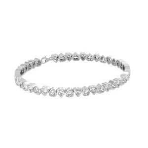 Pulsera Hip Hop con tachuelas de moissanita en forma de corazón para mujer Declaración de moda de lujo - Product Image 1