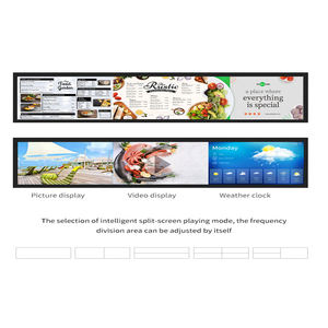 Siêu thị siêu dải rộng Kệ cạnh quảng cáo kỹ thuật số biển màn hình loại kéo dài thanh Màn hình hiển thị <span class=keywords><strong>LCD</strong></span> - Product Image 5