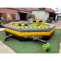 Machine de rodéo gonflable commerciale Crazy Bull Eliminator avec matelas d'arène pour enfants et adultes, idéale pour les fêtes et événements