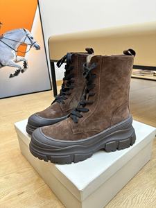 Botas de montar casuales para mujer de alta calidad con diseño de cordones y cremallera a la moda, botas cortas de cuero genuino de caña alta - Product Image 2