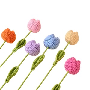 Handmade Crochet Flower Bouquet Tulip Crochet Flower Festival Gift Creative and Loving Handcrafted Woven Flowers