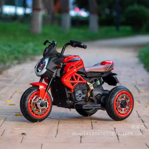 Electric Motorcycle For Kids 3-6 Years Old With 3 Wheels And Red Rims Blue Body Design Safe Ride For Boys And Girls - Product Image 2