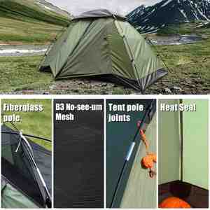 Carpa de Trekking Ultraligera Impermeable para Exteriores, Personalizable, para Acampar y Hacer Senderismo, Dos Habitaciones, para 2 Personas, de Apertura Automática Rápida para las Cuatro Estaciones - Product Image 4