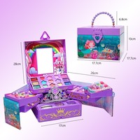 Boîte cadeau d'anniversaire pour filles, jeu de maquillage, d'art des ongles et de beauté pour enfants en plastique, accessoires, couronne, sirène, princesse