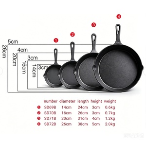 Wholesale Cast Iron Skillet <b>Small</b> Uncoated Frying <b>Pan</b> Flat Bottom Steak Egg Mini Fry <b>Pan</b> Set for Cooking Camping - Product Image 6