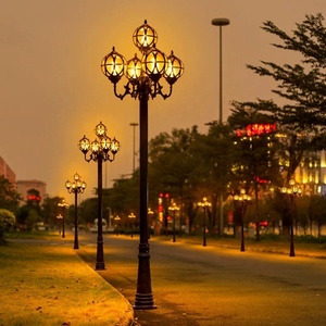 Đèn đường năng lượng mặt trời <span class=keywords><strong>LED</strong></span> hiện đại, chống thấm nước, kiểu dáng cổ điển châu Âu, trang trí sân vườn, cột đèn chiếu sáng đường phố - Product Image 6