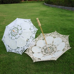 Accessoires de Décoration de Mariage Mini Petit Parapluie Blanc <span class=keywords><strong>Ivoire</strong></span> en <span class=keywords><strong>Dentelle</strong></span> pour Mariée - Product Image 3