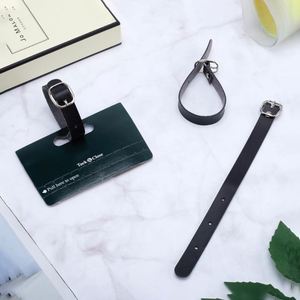 PU Leather Adjustable Luggage Tag <b>Straps</b> with Alloy Buckle Letter Pattern Formal <b>Suitcase</b> Accessories - Product Image 4