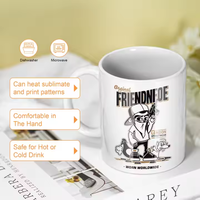 Tasse à café en céramique blanche brillante de 15 oz, avec poignée, pour sublimation