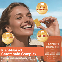 Gummies bronzantes OEM sous marque privée avec Astaxanthine, Bêta-Carotène, Lycopène et Vitamines pour une peau saine et hydratée