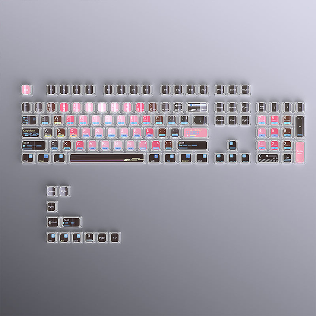 HJSDZHI Spot Wholesale Afternoon Tea Mechanical Keycap 128 Key Small Full Set Cherry Height PBT Side Engraved Luminous