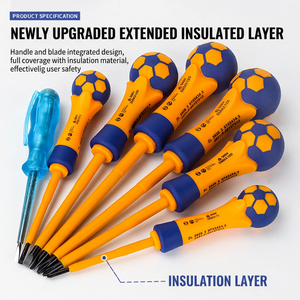 Electrician <b>Screwdriver</b> Set 20-40Pcs Cross Flat Head Insulated Industrial Grade Matte Finish PP Handle Anti-Slip Texture - Product Image 2