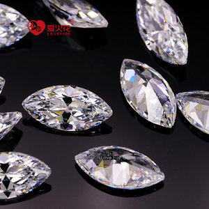 Vente en gros de pierres CZ blanches de qualité 5A, forme <span class=keywords><strong>marquise</strong></span>, 1,5*2,5mm-10*20mm, zircone cubique artificielle, pour la fabrication de bijoux - Product Image 4