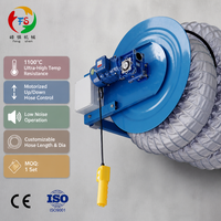 Manguera motorizada con sonda y boquilla, aprobada por CE ISO, con marco de techo y manguera azul para taller de garaje 1YW, OEM personalizado