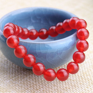Carnelian <b>Bracelet</b> 8mm Round Beads Single Strand <b>Red</b> Jewelry Gift For Women - Product Image 3