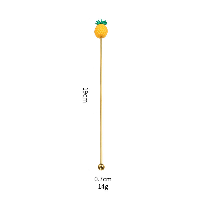 304 material 19cm piña revolviendo palo [Oro]