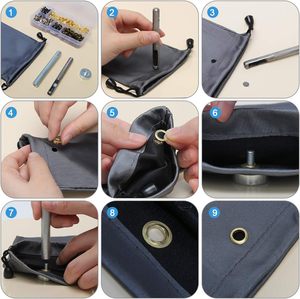 1/2 Inch Nickel-Free Iron Round Plated Grommet <strong>Kit</strong> 100 Sets 12mm <strong>Eyelets</strong> Silver Metal Storage Box - Product Image 5
