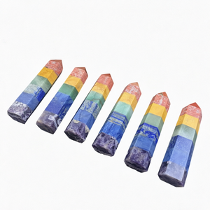 Tour de cristal des sept chakras en gros, obélisque, baguette, tour de pierres précieuses de guérison 7 chakras pour la méditation, le Reiki et l'équilibrage énergétique - Product Image 1