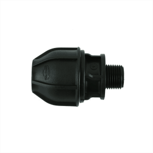 อะแดปเตอร์อัดข้อต่อเครื่องจักรกล HDPE พร้อมด้ายตัวผู้สีดำสำหรับท่อเชื่อมต่อขายส่ง - Product Image 1