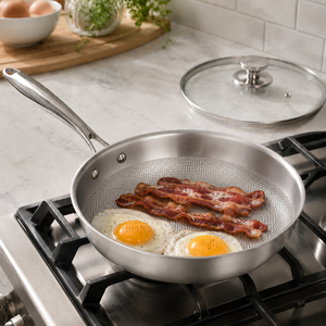 <span class=keywords><strong>Wok</strong></span> en titane pur avec couvercle 12 pouces, antiadhésif, chauffe-beurre, poêle à frire pour steak, petit format, martelé, en titane pur - Product Image 1