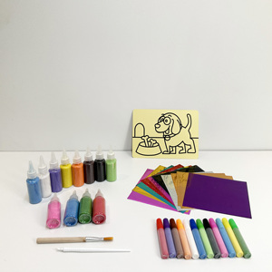 Sabbia Painting Cards Factory Direct Supply Creative multicolore di arti di sabbia genitore-bambino giocattoli per bambini sfondo giallo - Product Image 4