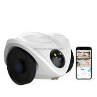 Robot de surveillance pour animaux de compagnie intelligent, écologique, 4G, audio bidirectionnel, IA, alimenté par batterie, laser pour taquiner les chats et les chiens, distributeur de friandises, caméra