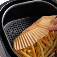 Papiers de cuisson pour friteuse à air chaud, résistants à la graisse et à l'eau, compatibles four, écologiques, jetables, marron, pour gâteaux et pizzas