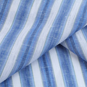 L2150 # campione a mano di alta qualità tinto in filo 100% tessuto di lino a righe, materiale traspirante per abbigliamento, abiti, camicie - Product Image 2