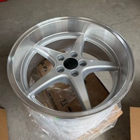 Jantes 18 pouces 5x108 style cinq branches Ocean avec lèvre polie, compatibles Volvo, finition rouge candy usinée, en stock
