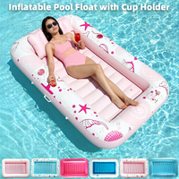 Fauteuil flottant gonflable écologique pour piscine, avec porte-gobelet, en PVC épais, pour adultes – Idéal pour les vacances d'été