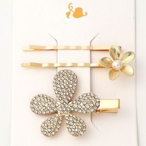 Pinza de Pelo con Flores de Diamantes de Imitación, Pinza Lateral de Aleación con Perla para Uso Diario, Hecho en China - Product Image 2
