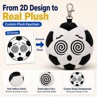 Porte-clés en peluche ballon de football personnalisé, jouet doux, mascotte sportive Emoj, pendentif de sac, breloque en peluche, cadeau pour fans OEM ODM