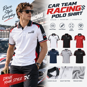 เสื้อโปโลทีมแข่งรถ เสื้อโปโลกีฬาผู้ชายแบบสั่งทำพิเศษ สกรีนโลโก้ทีม ชุดยูนิฟอร์มคุณภาพสูง เสื้อผ้ากีฬาประสิทธิภาพสูง - Product Image 3