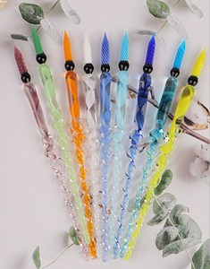 Stylo plume en cristal de verre floral, calligraphie, style pétale de jaspe, ensemble d'écriture artistique - Product Image 5