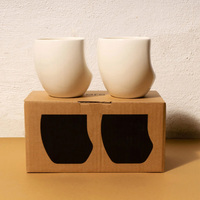 Boîte cadeau plissée en carton ondulé pour produits de vente au détail avec impression personnalisée, boîte d'emballage pour tasses, fond à boucle
