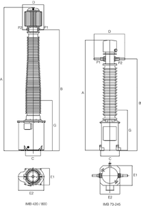 Transformateur de courant extérieur haute tension type IMB 72,5-800 kV, pour poste de transformation électrique - Product Image 3