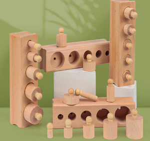 Material didáctico para educación temprana, enchufes, cilindro para jardín de infantes, rompecabezas de madera para niños pequeños y bebés - Product Image 1