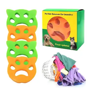 Hair Remover Sustainable Cats Laundry Washing Machine Fur Catcher Sticky Cat Pet Orange/Green Silicone 2 pcs Set M226