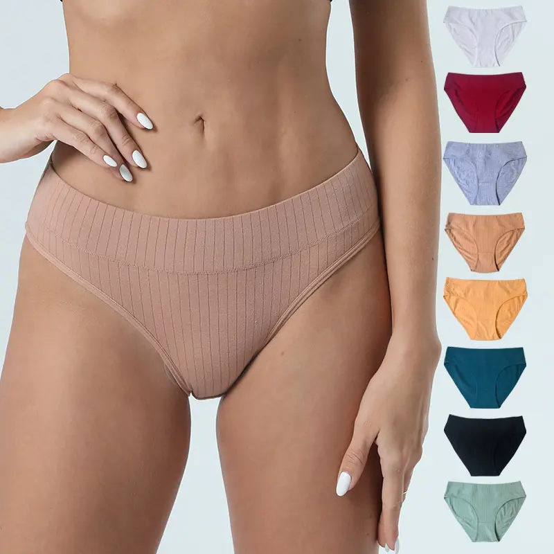 Frauen Plus Size Nahtlose Baumwolle Höschen Tägliche Unterwäsche Sexy Weibliche Rippe Unterhose Mädchen Komfort Slips Dessous