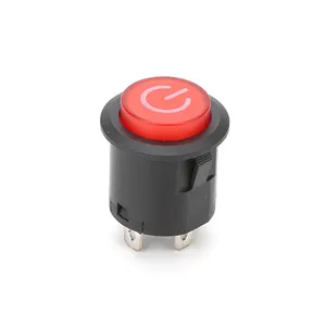 22mm plastic push button switch with power symbol LED