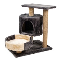 Arbre à chat en sisal avec lit rond en peluche, gain de place, directement de l'usine
