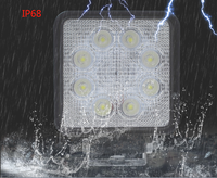 Luz de trabajo LED de 24W con haz puntual/difuso, 12V 24V, todoterreno, para camión, tractor, barco, coche, SUV, ATV, luces IP68 impermeables